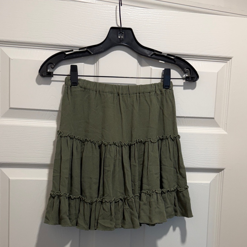 Princess Polly Forest Green Ruffle Mini Skirt